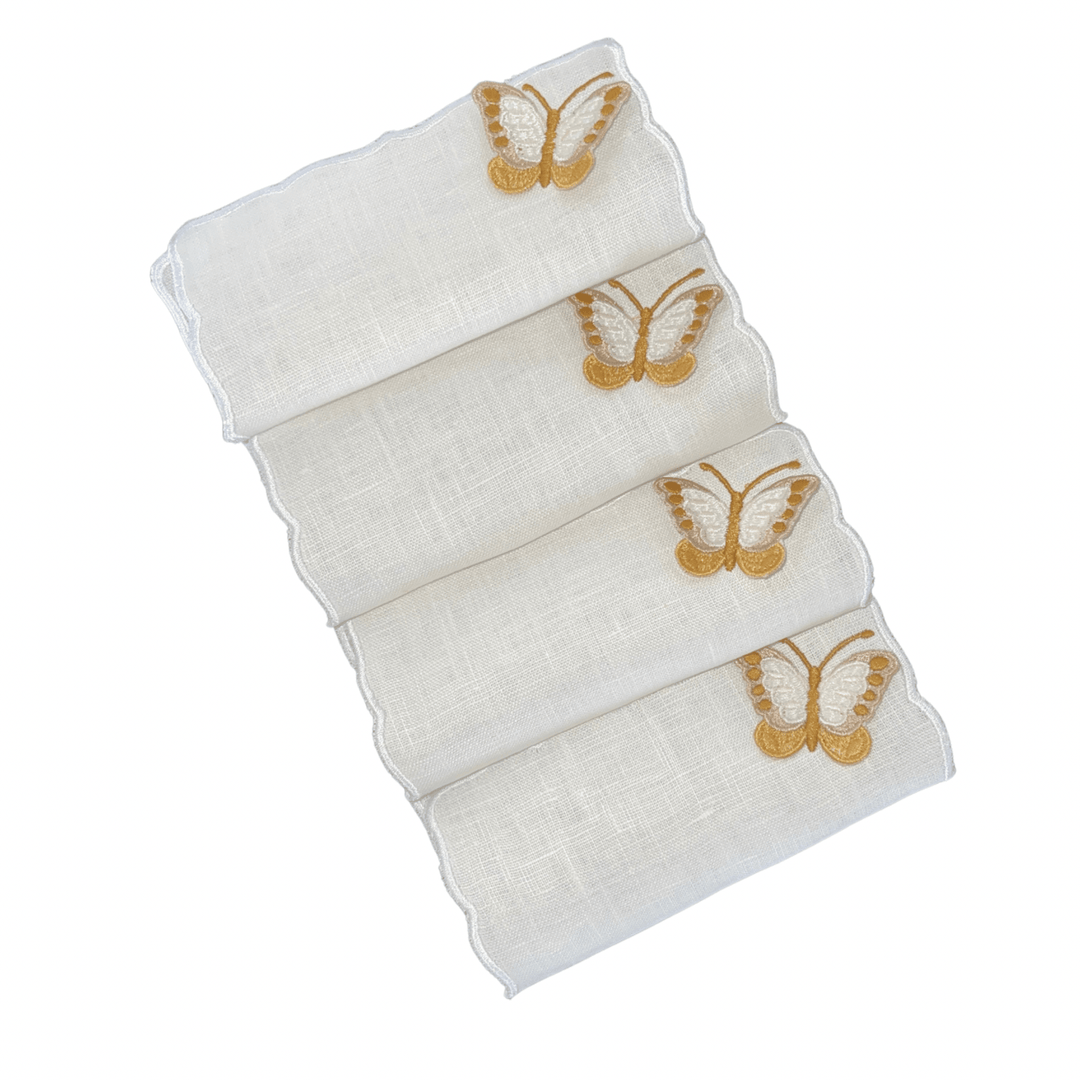 FineLeaf Guardanapos de Coquetel Guardanapos de Coquetel <br> Borboletas Gold