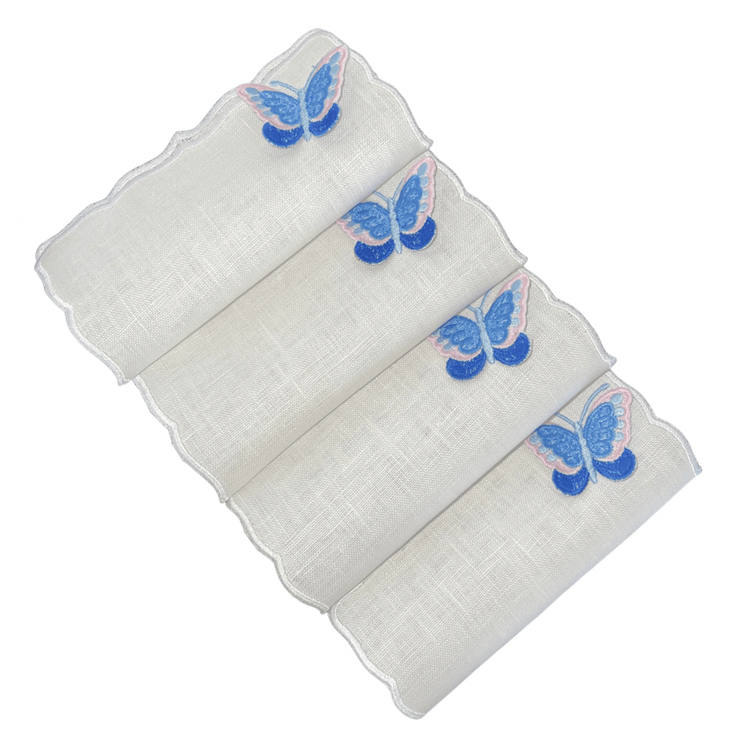 FineLeaf Guardanapos de Coquetel Guardanapos de Coquetel <br> Borboletas RoseBlue