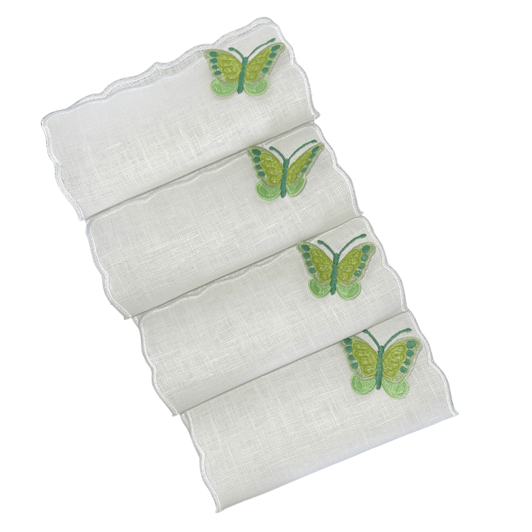 FineLeaf Guardanapos de Coquetel Guardanapos de Coquetel <br> Borboletas Verde