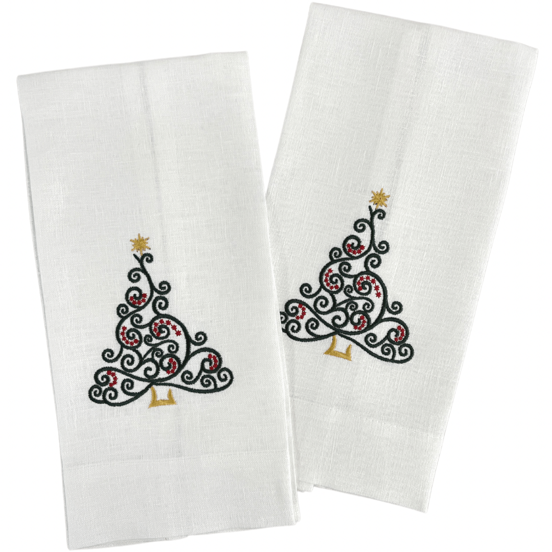 FineLeaf Toalhas de Lavabo Toalhas de Lavabo <br> ARVORE DE NATAL