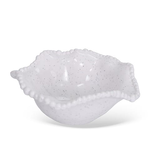 Conjunto com 4 mini bowls de melamina Dots branco