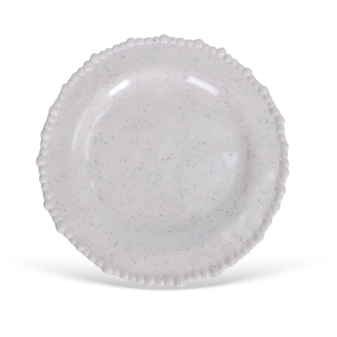 Conjunto com 6 pratos de sobremesa de melamina Dots branco