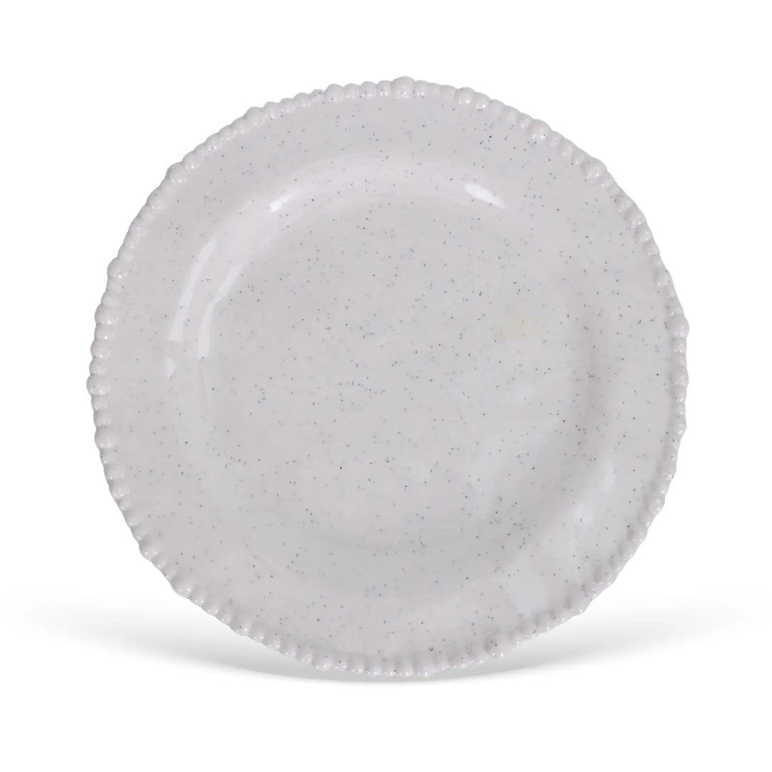 Conjunto com 6 pratos rasos de melamina Dots branco