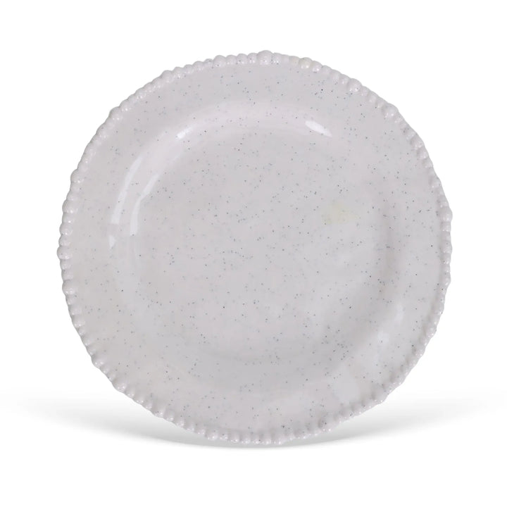 Conjunto com 6 pratos rasos de melamina Dots branco