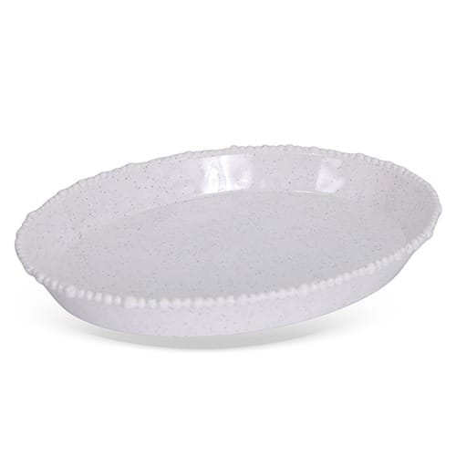 Travessa retangular de melamina Dots branca