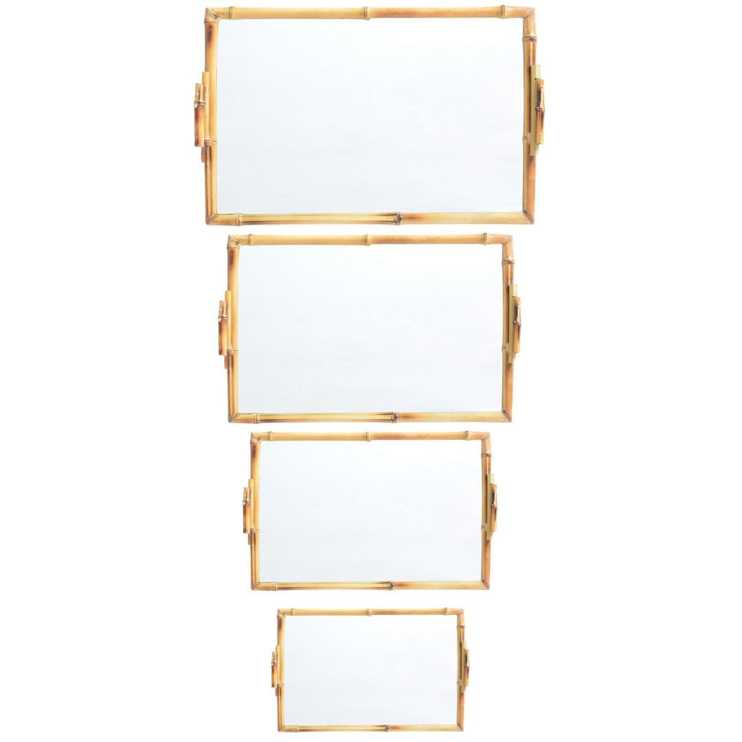 FineLeaf BANDEJA DE BAMBU <BR> KIT COM 4 RETANGULAR