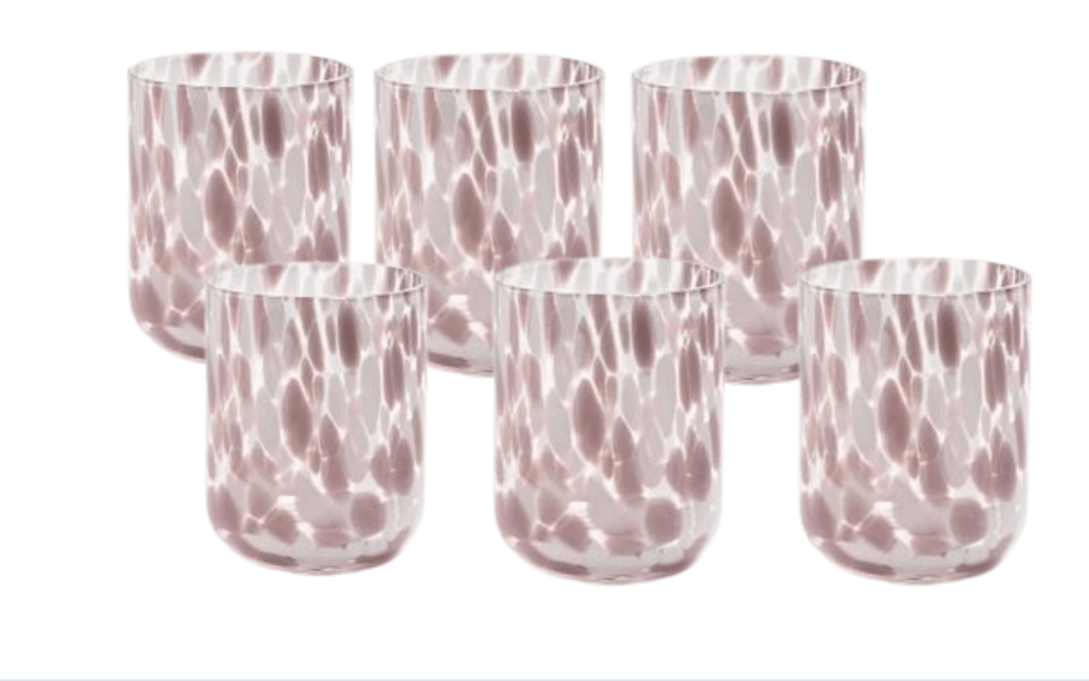 FineLeaf Copo Murano  <br> Rosa - 6 Unidades