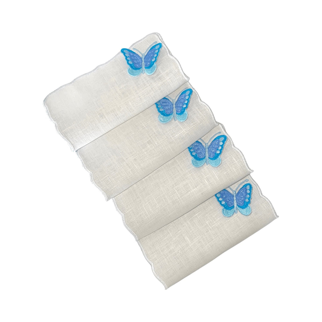 FineLeaf Guardanapos de Coquetel Guardanapos de Coquetel – Borboletas Light Blue