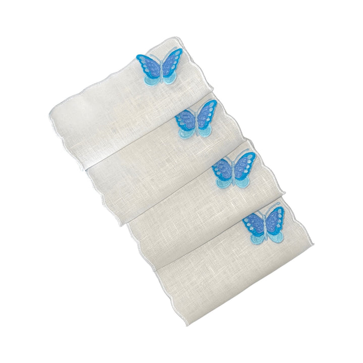 FineLeaf Guardanapos de Coquetel Guardanapos de Coquetel – Borboletas Light Blue