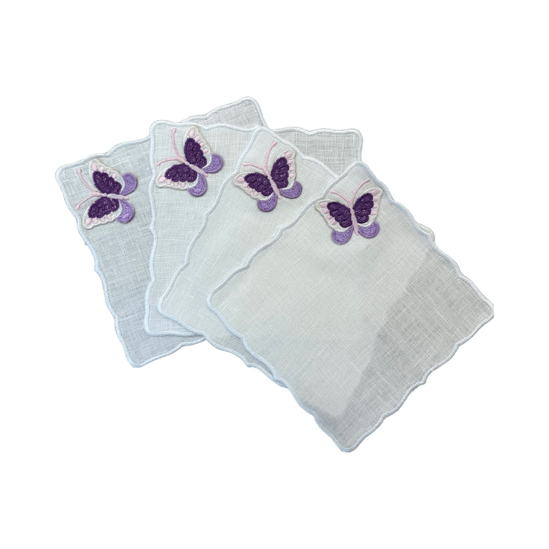 FineLeaf Guardanapos de Coquetel Guardanapos de Coquetel – Borboletas Lilas