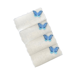 Guardanapos de Coquetel Borboletas Azul-Marinho, Kit com 4