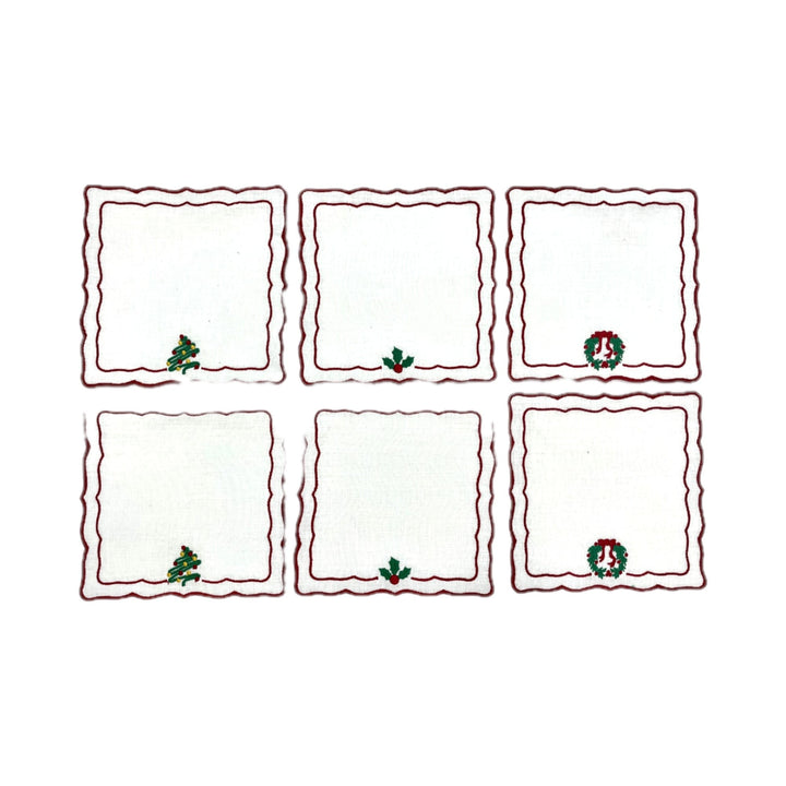 FineLeaf Guardanapos de Coquetel Guardanapos de Coquetel – NATAL Mix and Match