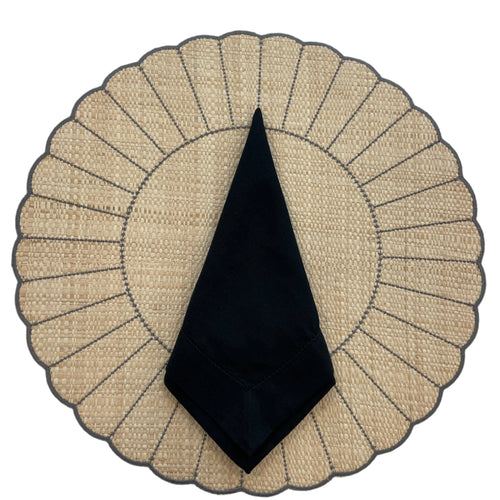 Guardanapos de Mesa – PONTO AJOUR – Preto