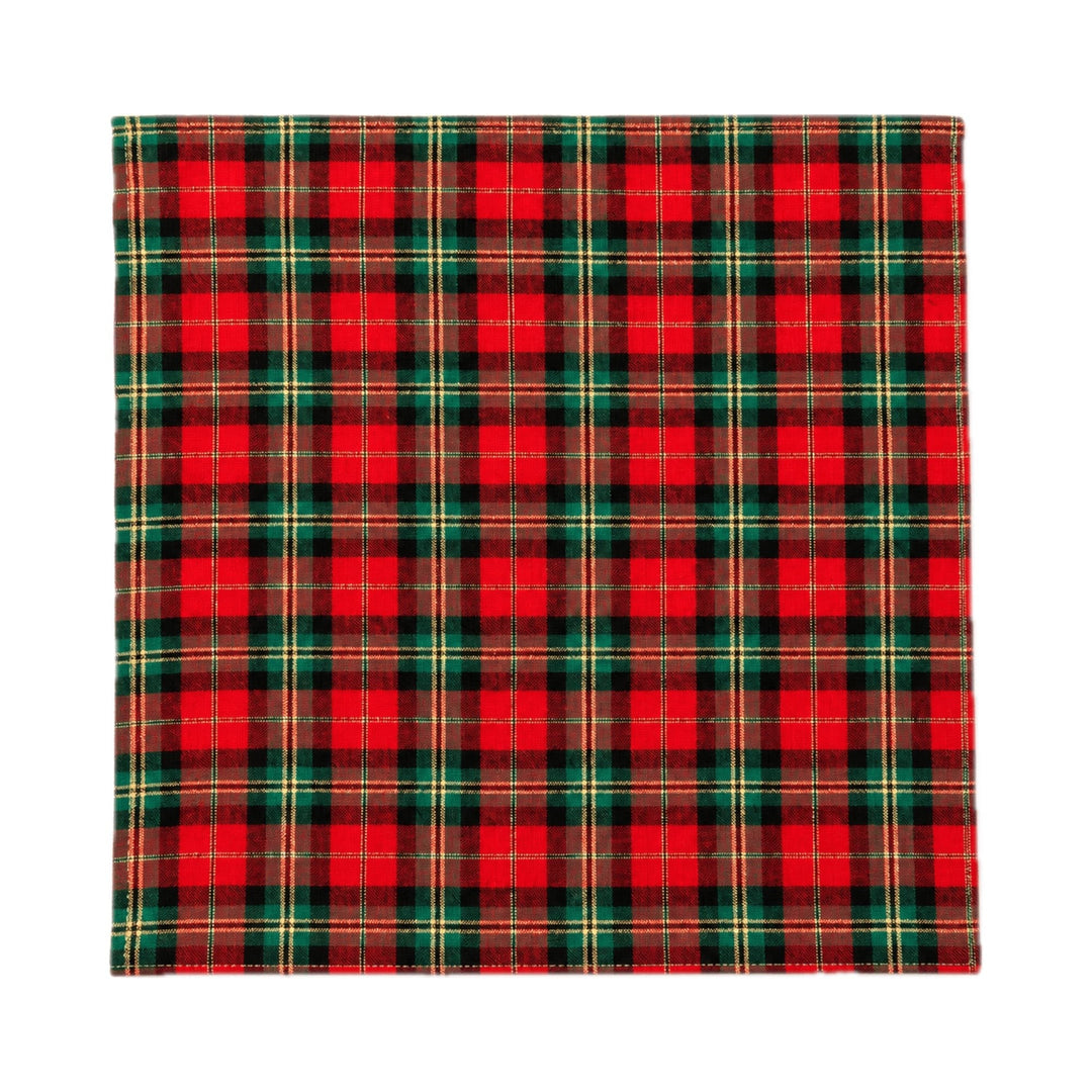 FineLeaf Guardanapos de Mesa Guardanapo Magia de Natal Xadrez Vermelho e Verde - Kit 6un
