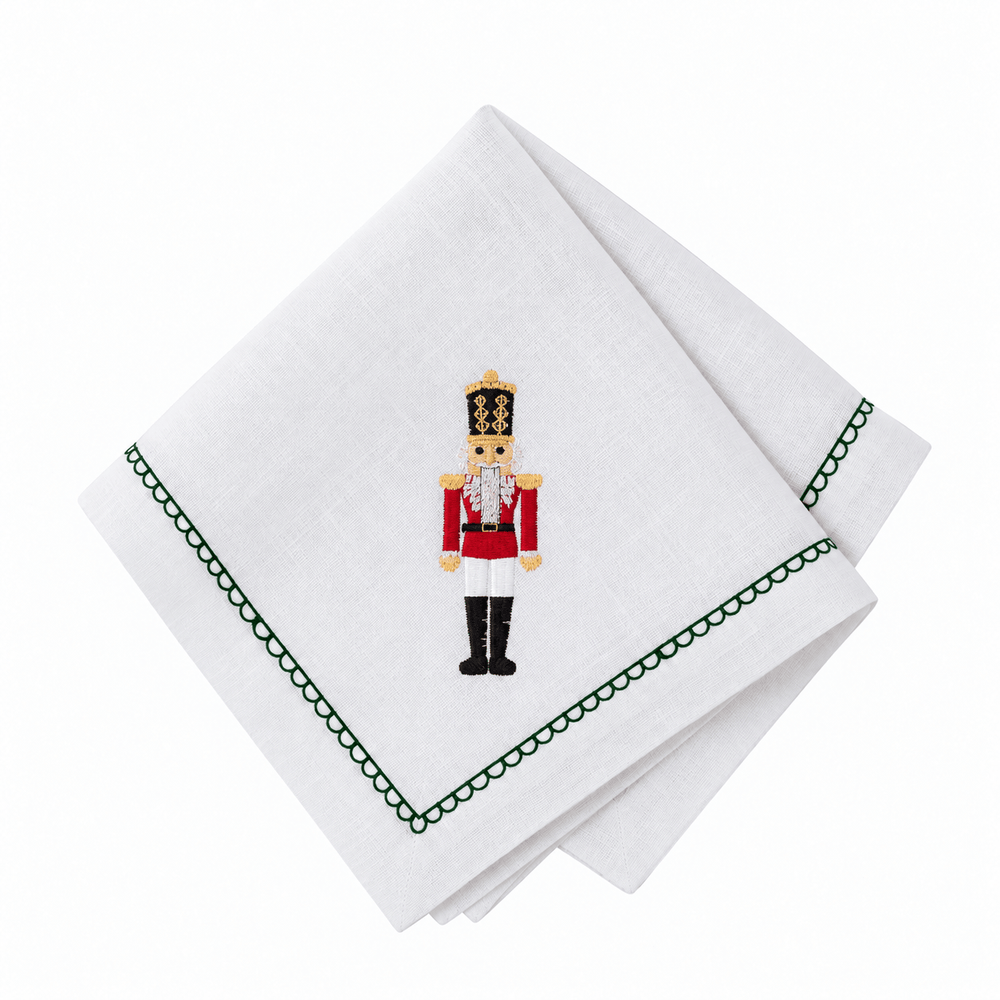 Guardanapos Quebra-Nozes Vermelho, Kit com 4, guardanapo dobrado
