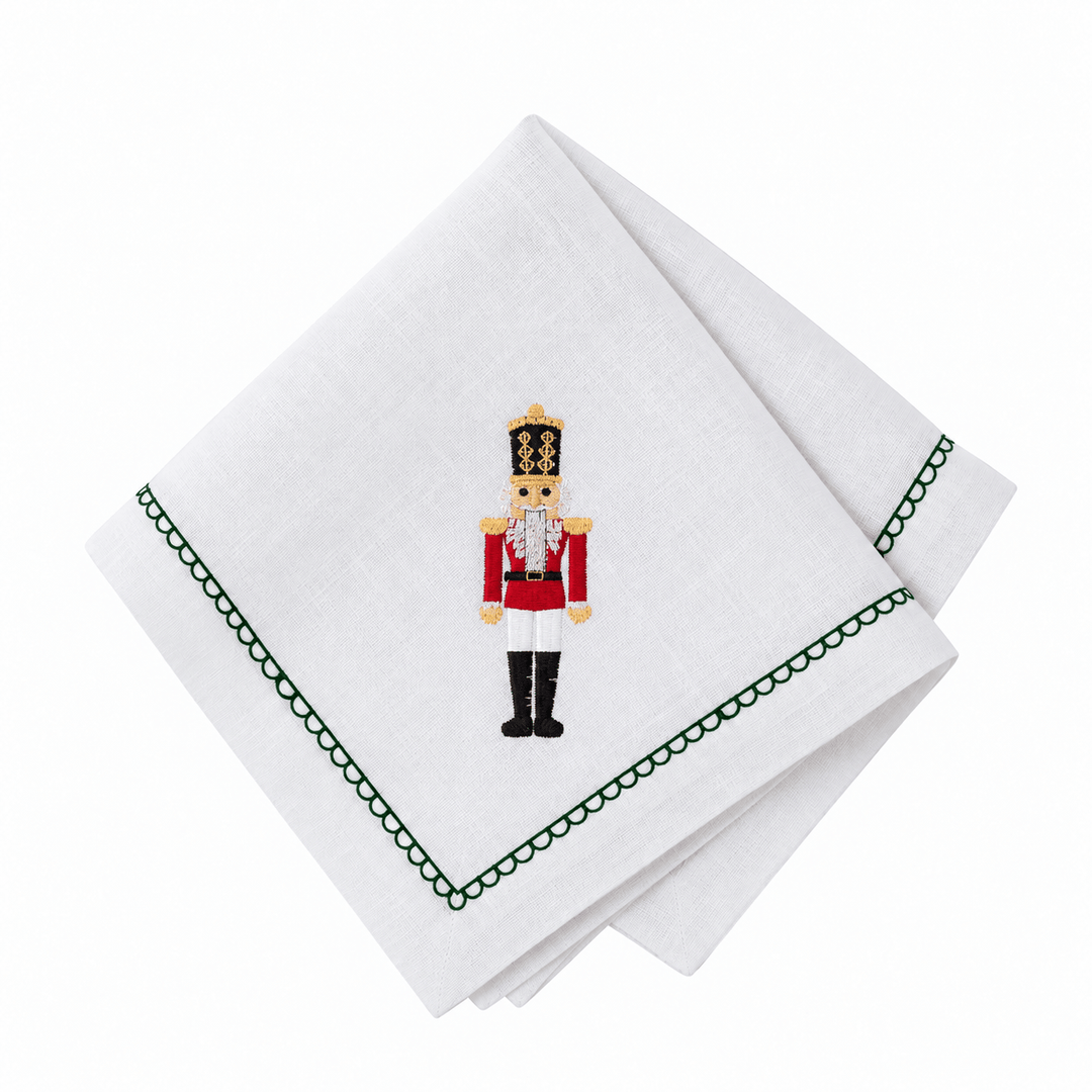Guardanapos Quebra-Nozes Vermelho, Kit com 4, guardanapo dobrado