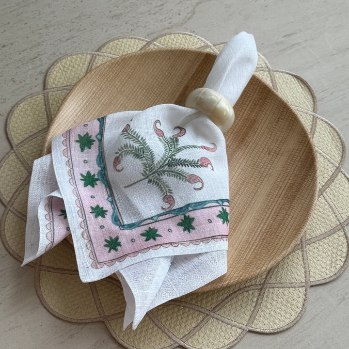 FineLeaf Guardanapos de Mesa Guardanapos de Mesa <br> Oásis Rosado Kit com 6 unidades