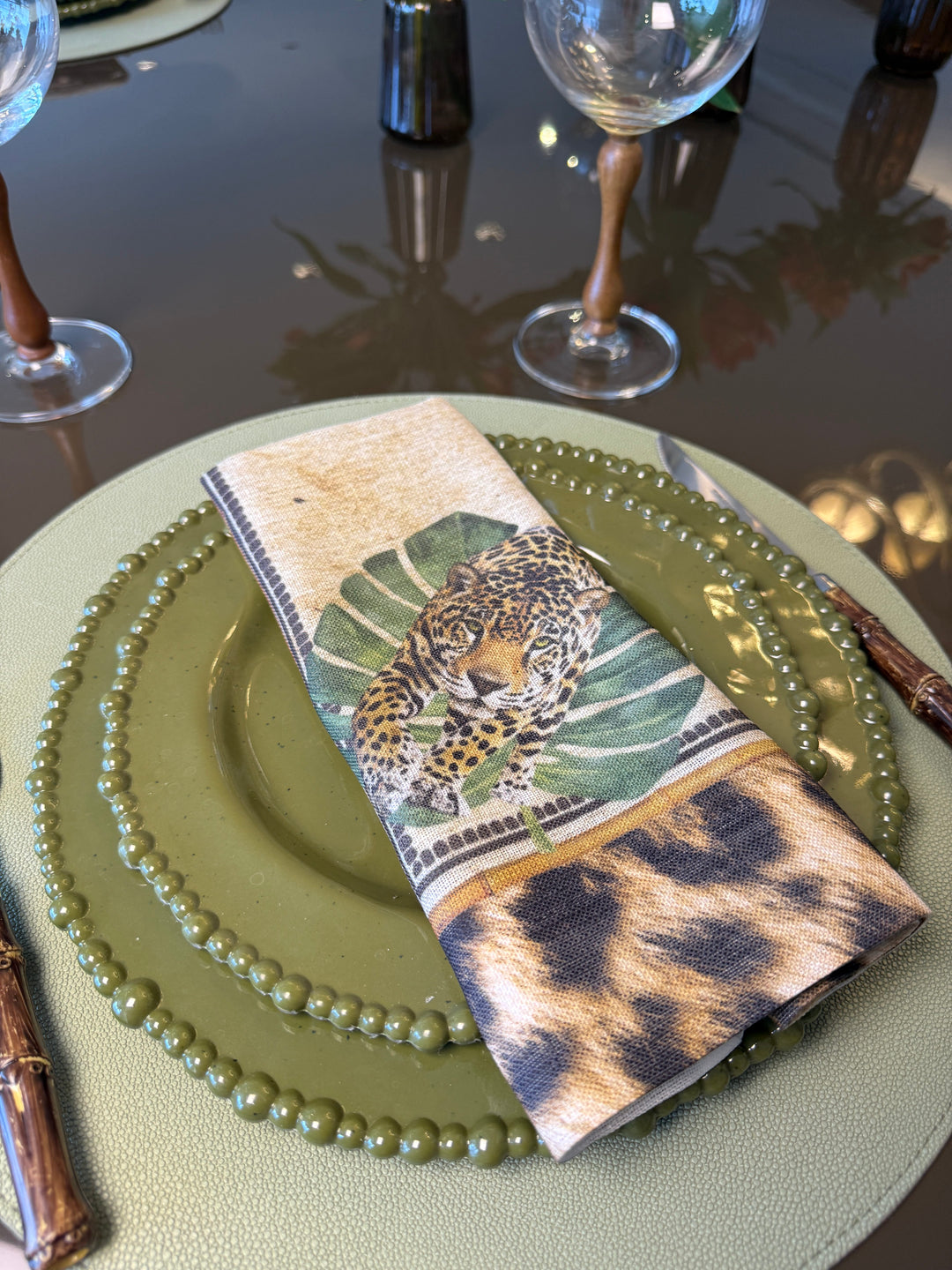 FineLeaf Guardanapos de Mesa Guardanapos de Mesa <br> Onça Kit com 6 unidades