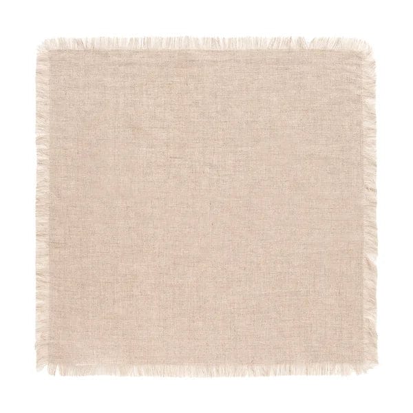 FineLeaf Guardanapos de Mesa Guardanapos de Mesa Linho Natural com franja