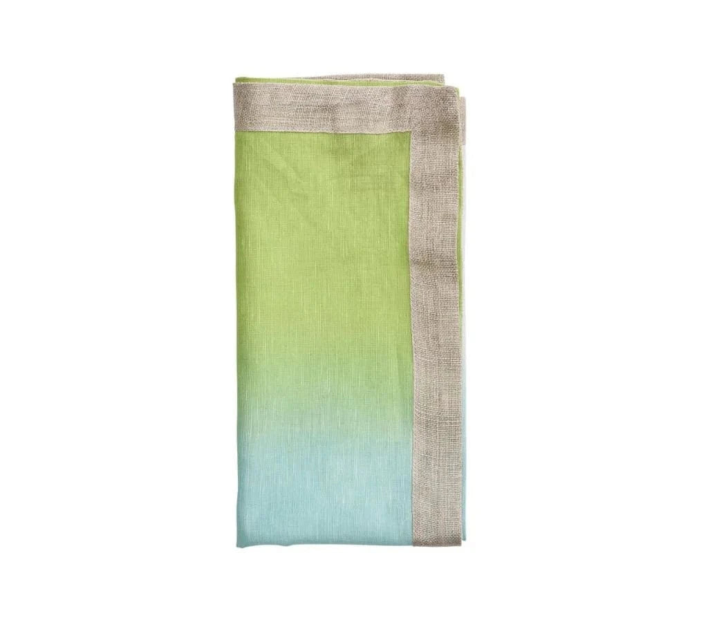 FineLeaf Guardanapos de Mesa Guardanapos KIM SEYBERT <br> AZUL VERDE  - KIT COM 4 UNIDADES
