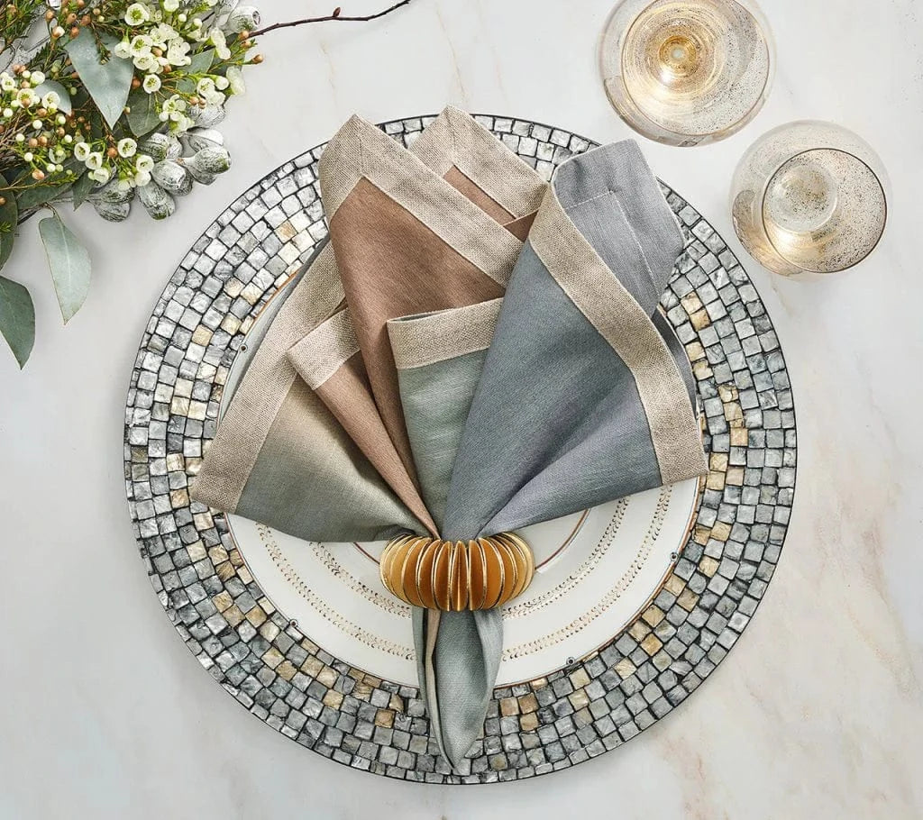 FineLeaf Guardanapos de Mesa Guardanapos KIM SEYBERT <br> BEIGE TAUPE - KIT COM 4 UNIDADES