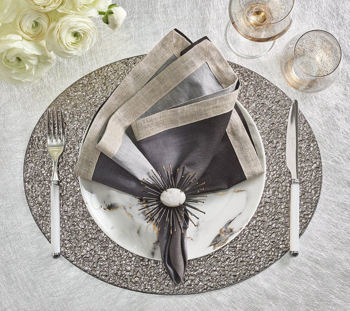 FineLeaf Guardanapos de Mesa Guardanapos KIM SEYBERT <br> CINZA PRETO - KIT COM 4 UNIDADES