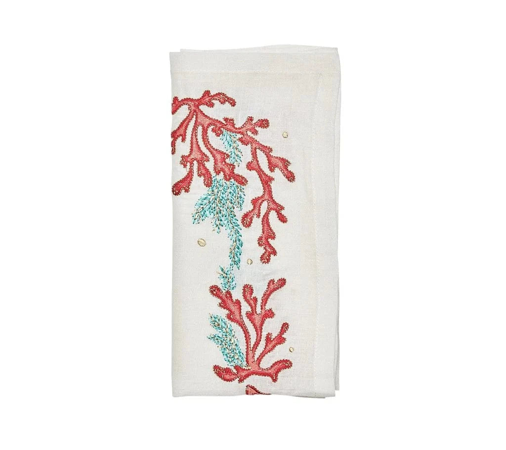 FineLeaf Guardanapos de Mesa Guardanapos KIM SEYBERT <br> CORAL - KIT COM 4 UNIDADES