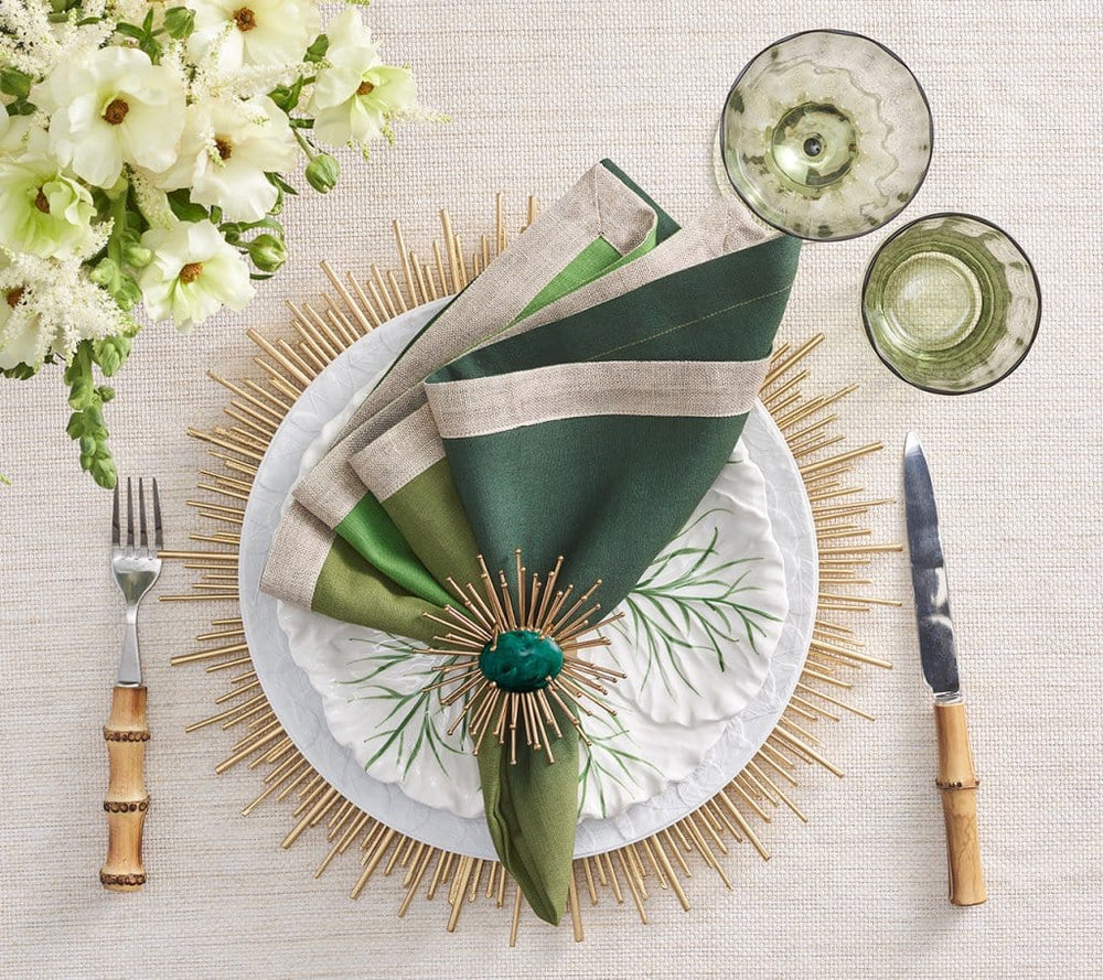 FineLeaf Guardanapos de Mesa Guardanapos KIM SEYBERT <br> OLIVE VERDE - KIT COM 4 UNIDADES