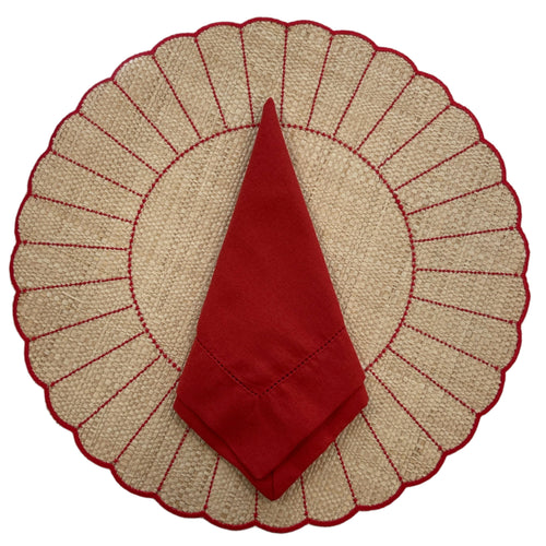 Guardanapos de Mesa – PONTO AJOUR – Vermelho