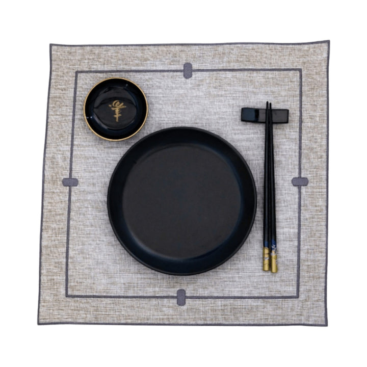 FineLeaf Jogos Americanos Cinza KIT 6 UNIDADES Jogo Americano SIMPLY