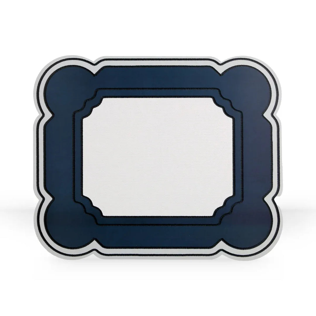 FineLeaf Jogos Americanos Jogo Americano <br> KIT 6 CADRE Azul