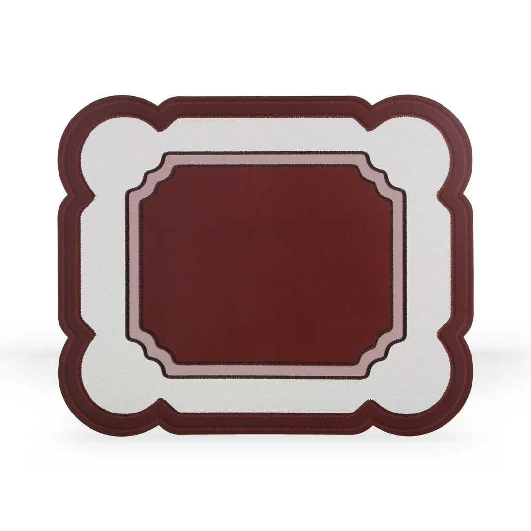 FineLeaf Jogos Americanos Jogo Americano <br> KIT 6 CADRE Vinho