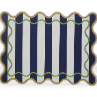 FineLeaf Jogos Americanos Jogo Americano <br> KIT 6 ONDEE Azul