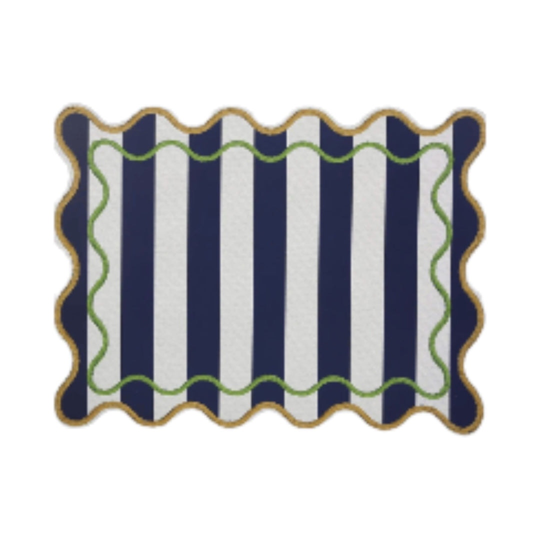 FineLeaf Jogos Americanos Jogo Americano – KIT 6 ONDEE Azul
