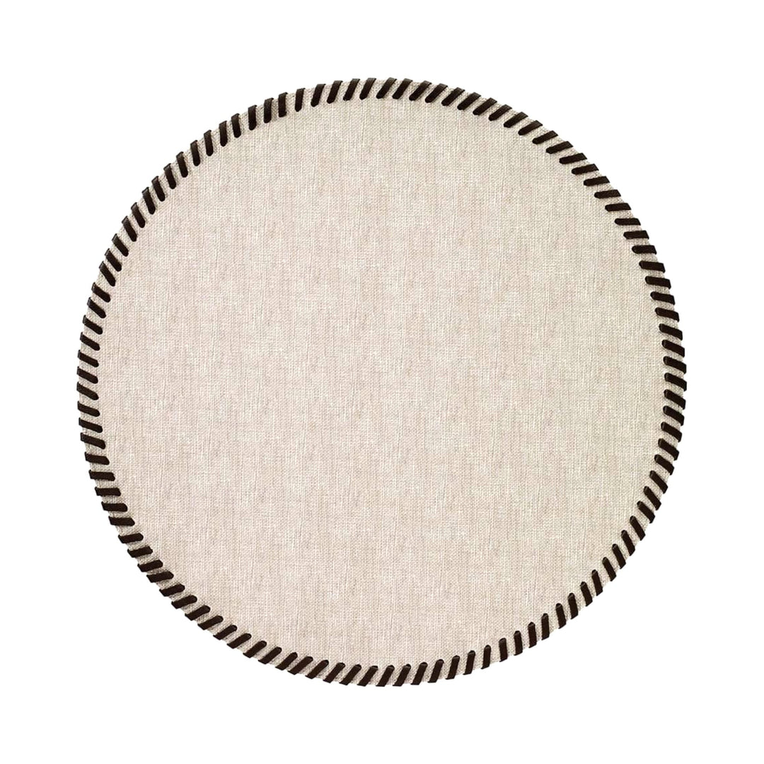 FineLeaf Jogos Americanos Jogo Americano – Whipstitch Bege – kit com 4 unidades