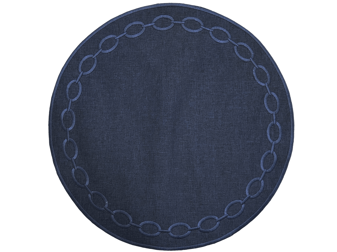 FineLeaf Jogos Americanos KIT 6 Jogos Americano <br> Elo Azul com guardanapo