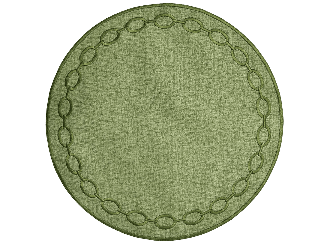 FineLeaf Jogos Americanos KIT 6 Jogos Americano <br> Elo Verde com guardanapo