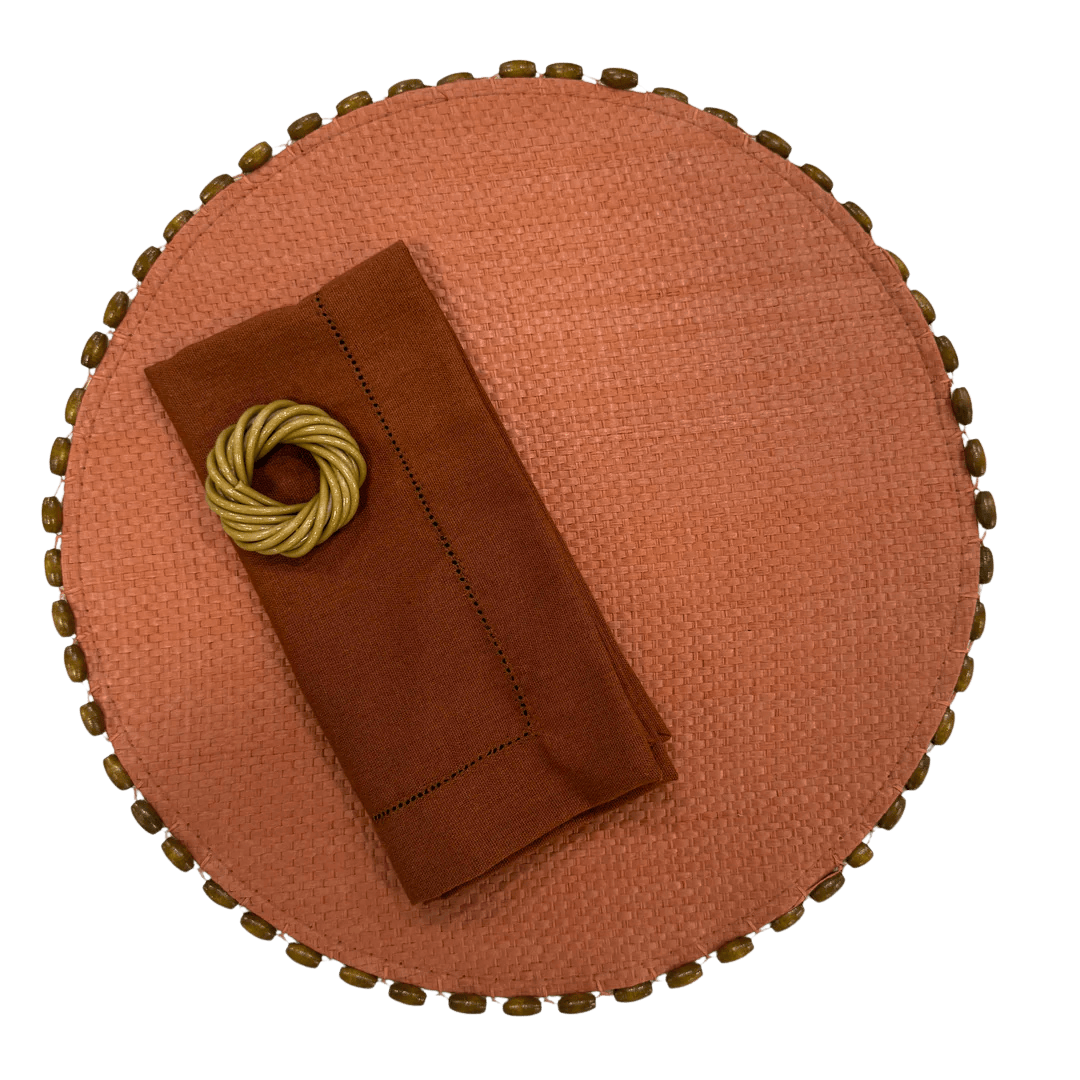 FineLeaf Jogos Americanos KIT Bali Terracota - 3  PEÇAS