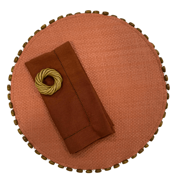 FineLeaf Jogos Americanos KIT Bali Terracota - 3  PEÇAS