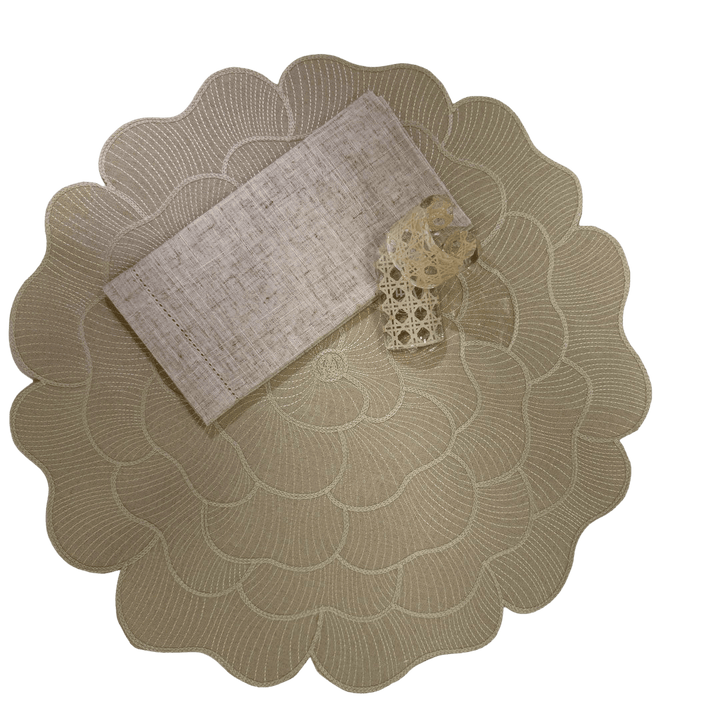 FineLeaf Jogos Americanos KIT Camelia - 4  PEÇAS