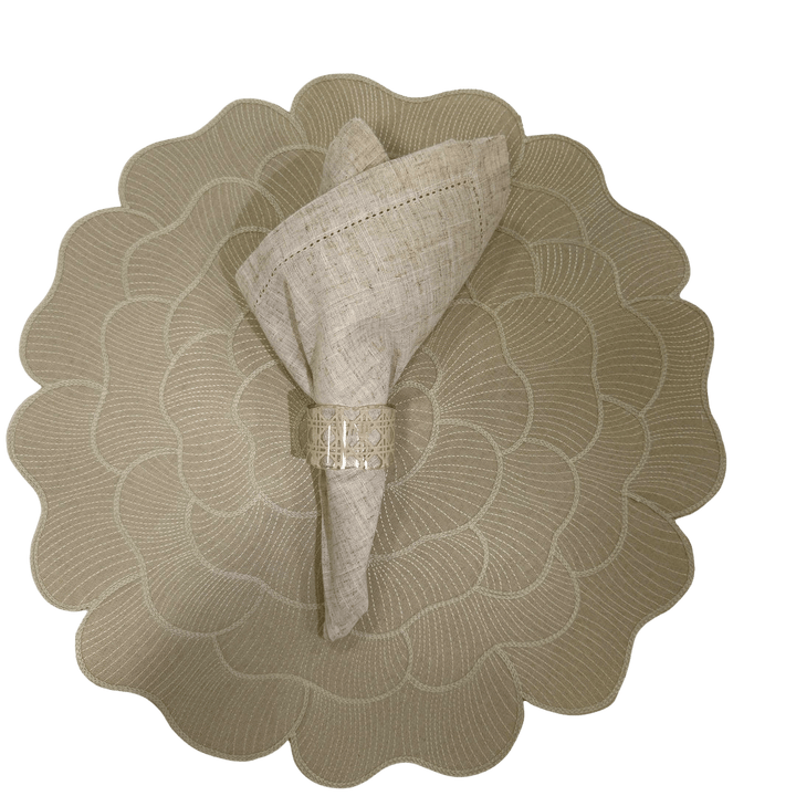 FineLeaf Jogos Americanos KIT Camelia - 4  PEÇAS