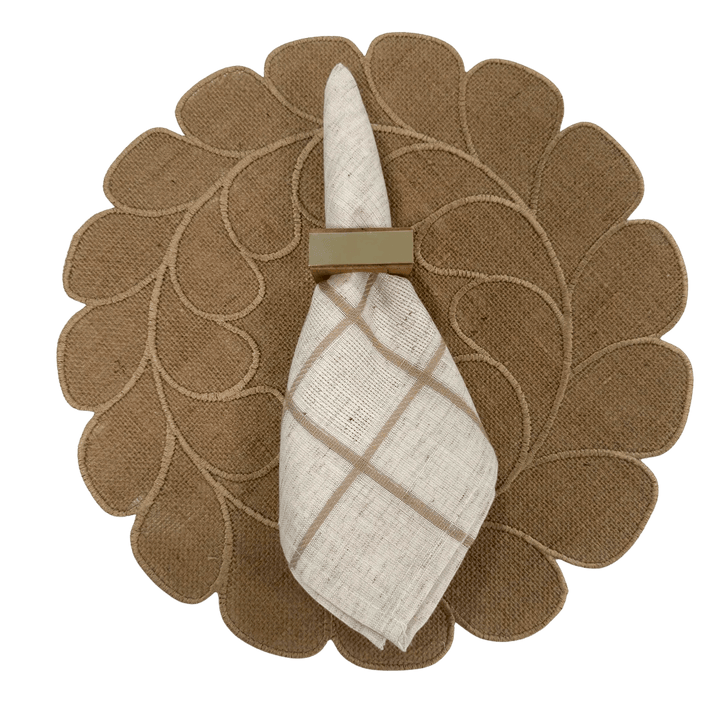 FineLeaf Jogos Americanos KIT JUTA BEGE - 3 PEÇAS