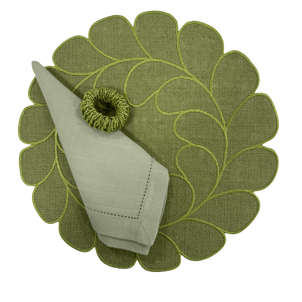 FineLeaf Jogos Americanos KIT Verde  - 3  PEÇAS