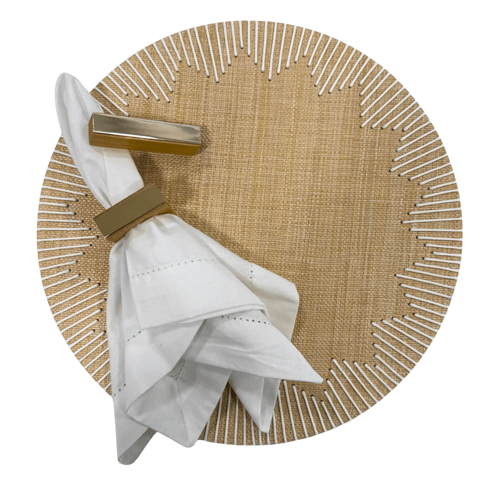 FineLeaf Jogos Americanos KIT Weaver bege  - 4 PEÇAS