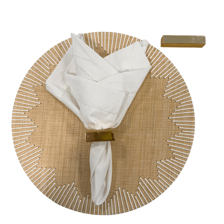 FineLeaf Jogos Americanos KIT Weaver bege  - 4 PEÇAS