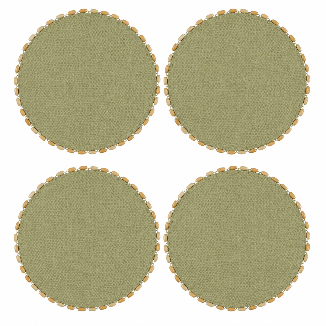 FineLeaf Jogos Americanos Olive Green Jogo Americano <br> kit 4 unidades Bali
