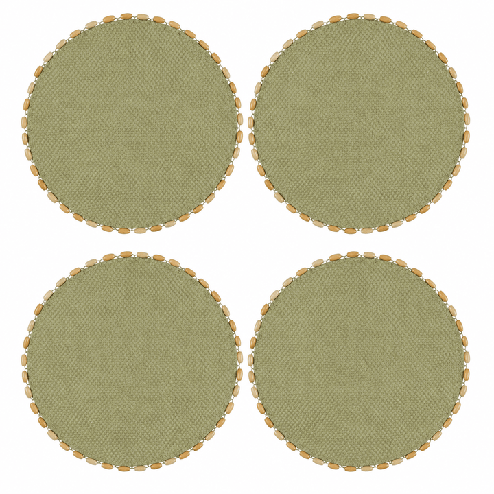 FineLeaf Jogos Americanos Olive Green Jogo Americano <br> kit 4 unidades Bali