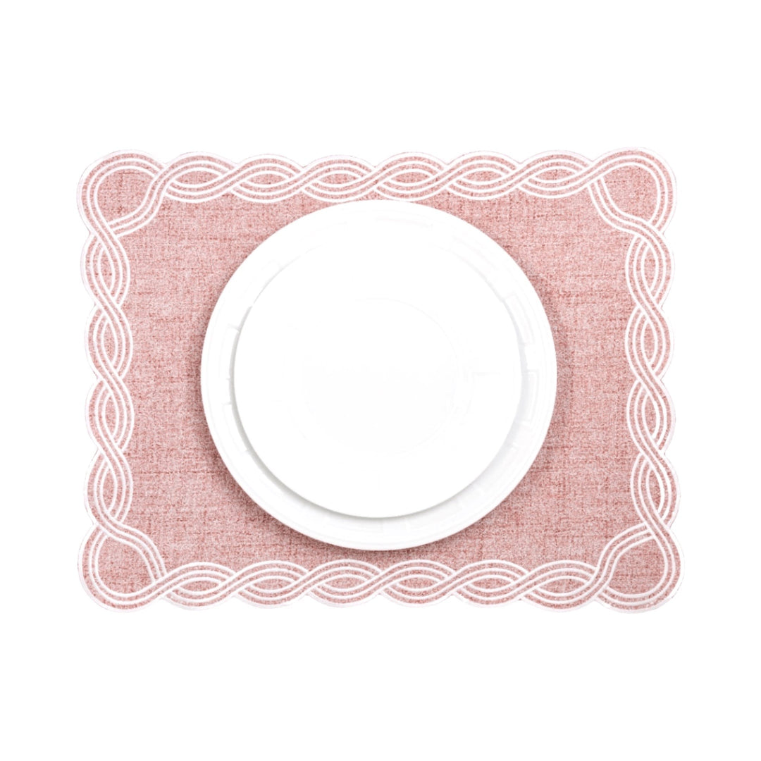 FineLeaf Jogos Americanos Rosa-claro Jogo Americano – ENTRELACER Retangular