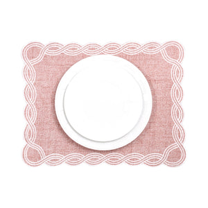 Jogo Americano Entrelacer Retangular, Rosa-claro