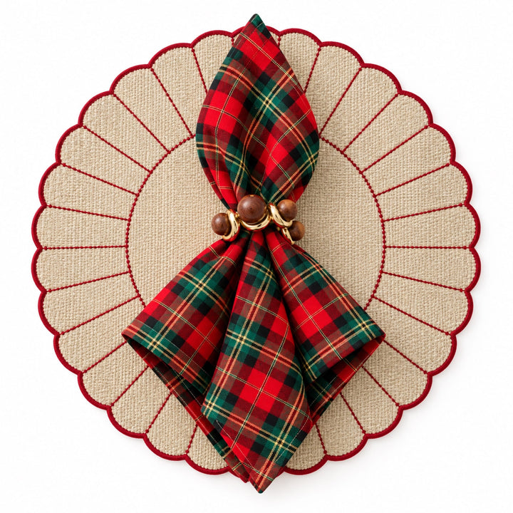 Kit Palha Natural Vermelho 3 Peças montado
